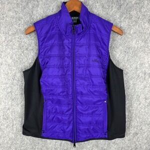 Lauren Ralph Lauren Vest Womens XL Purple Puffer Fleece Full Zip Lightweight